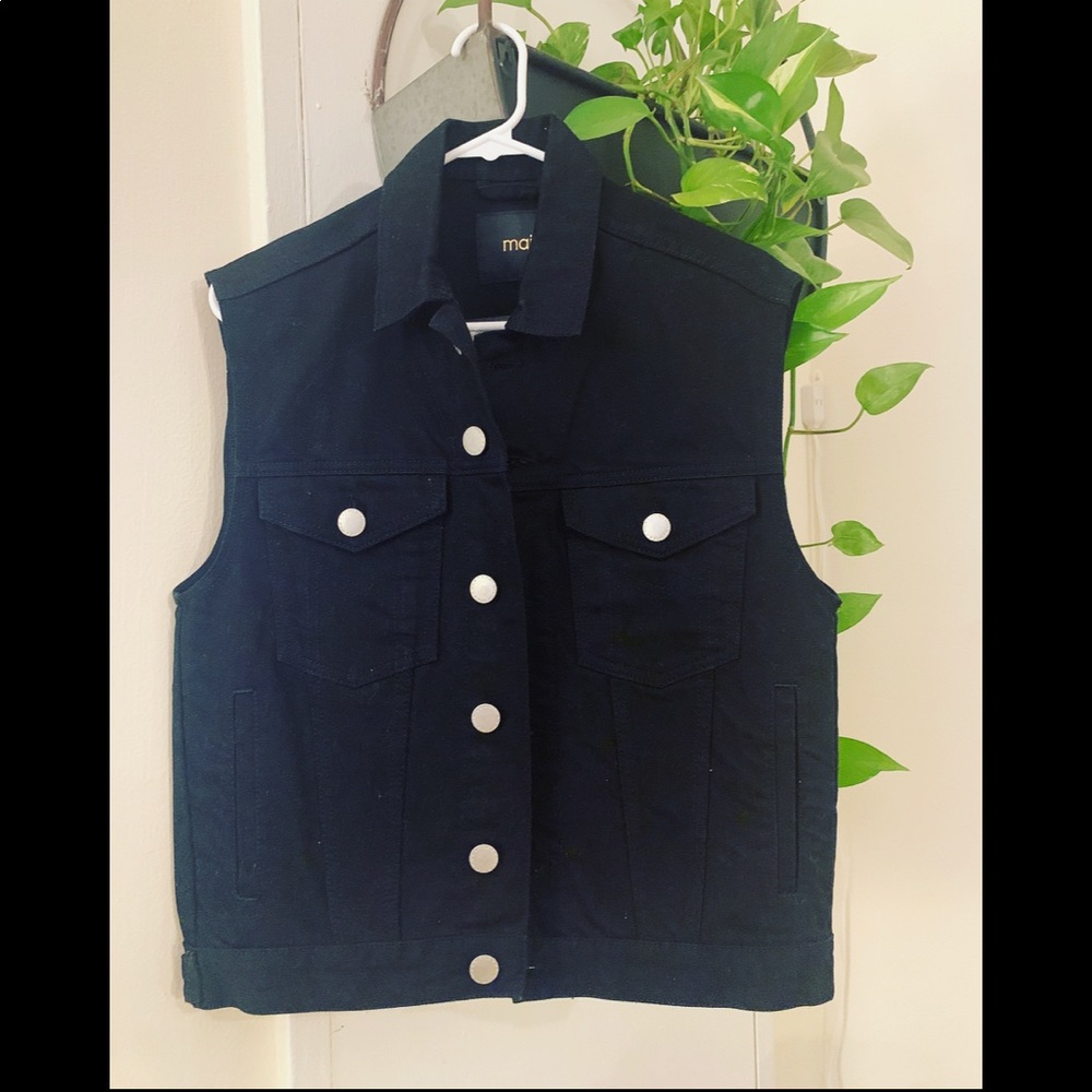 Maje Denim Oversized Vest